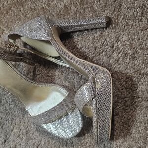 Elegant Silver High Heel Sandals